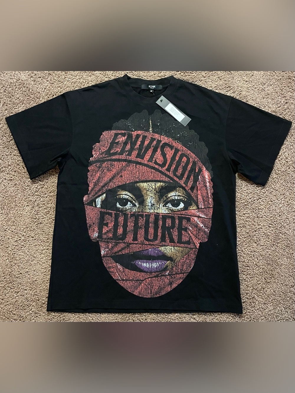 KDNK Black "Envision Future" Graphic Tee - NWOT